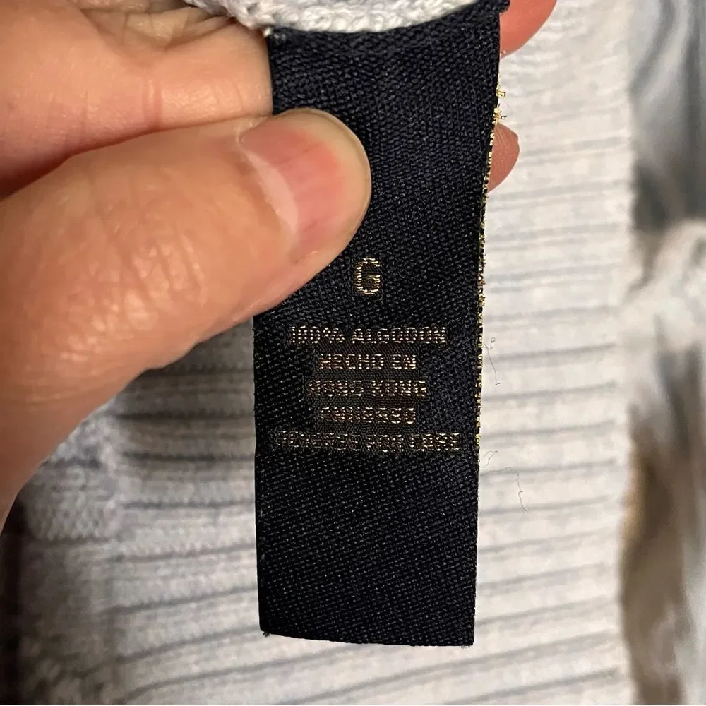 Polo Jeans Ralph Lauren Light Blue Cotton Cable Knit Hooded Sweater Size Large